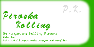 piroska kolling business card